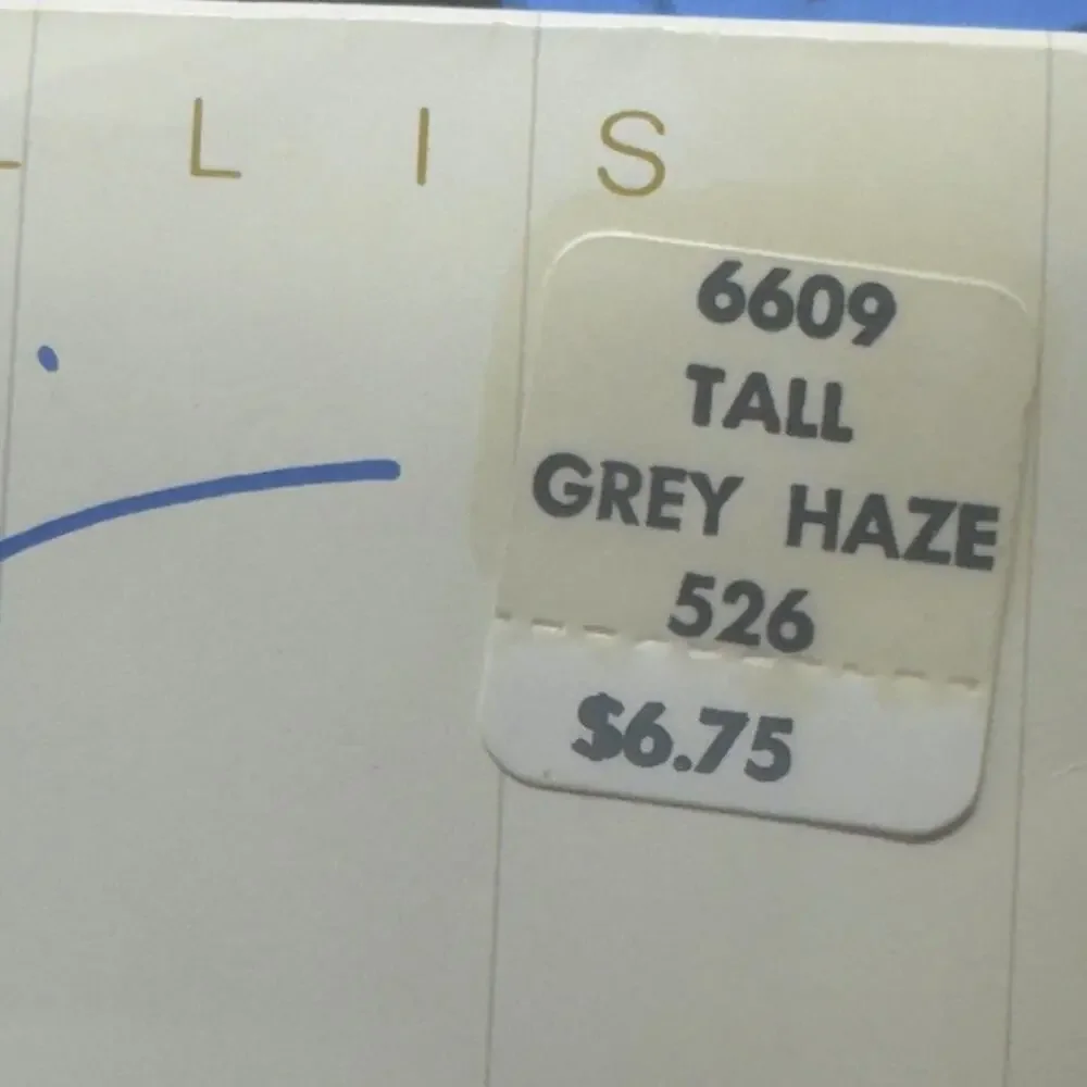 Vintage Perry Ellis Trimfit Sheer Textured Pantyhose Size Tall Gray Haze